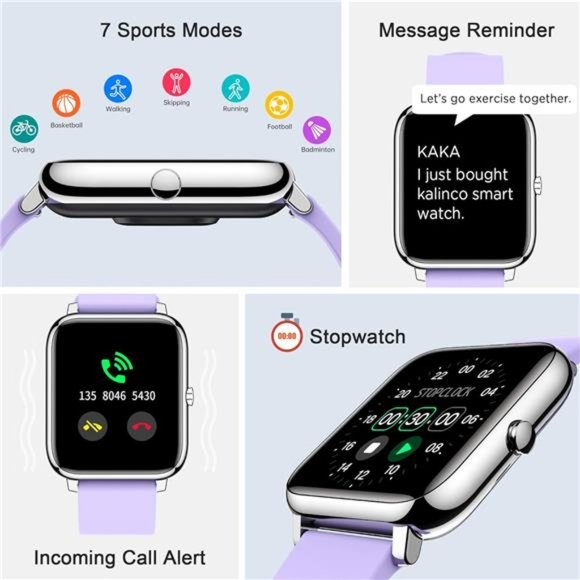Amazon.com: KALINCO Smart Watch for Men, 1.69 SmartWatch,Fitness Tracker with HeartRate Monitor,Blood Pressure/Oxygen Tracking
